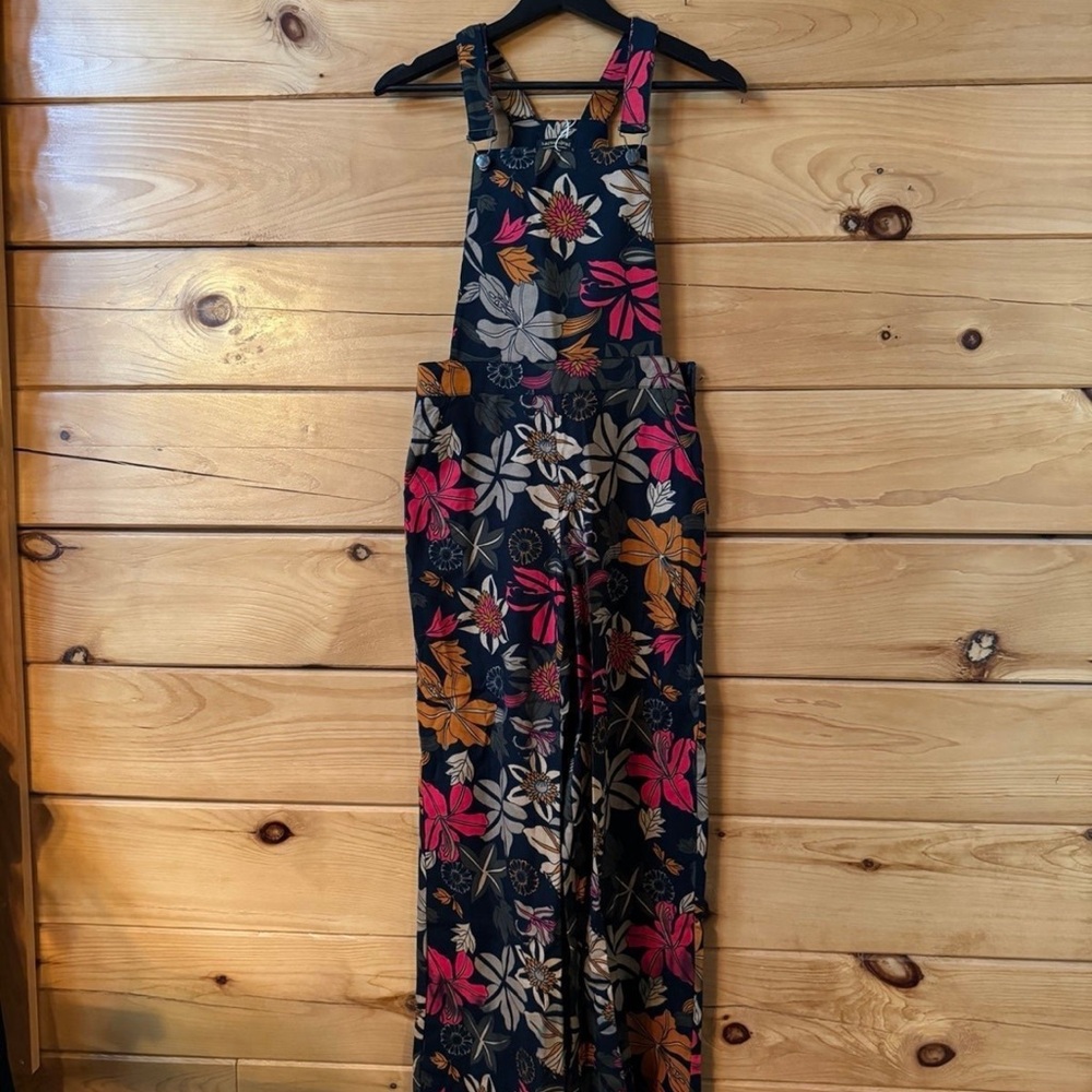 Floral Canvas Overalls